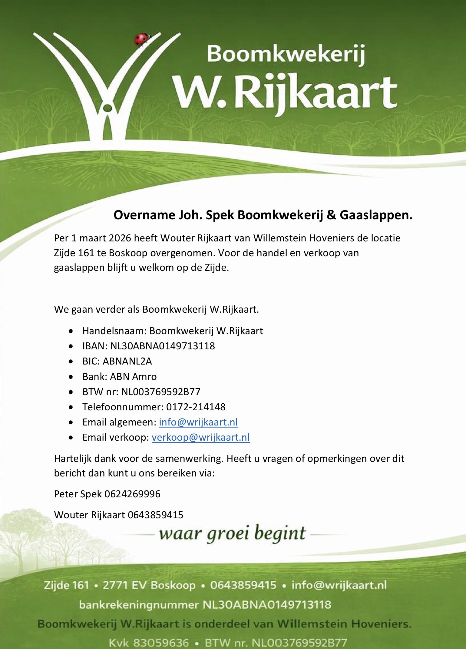 Joh. Spek Boomkwekerij & Gaaslappen 